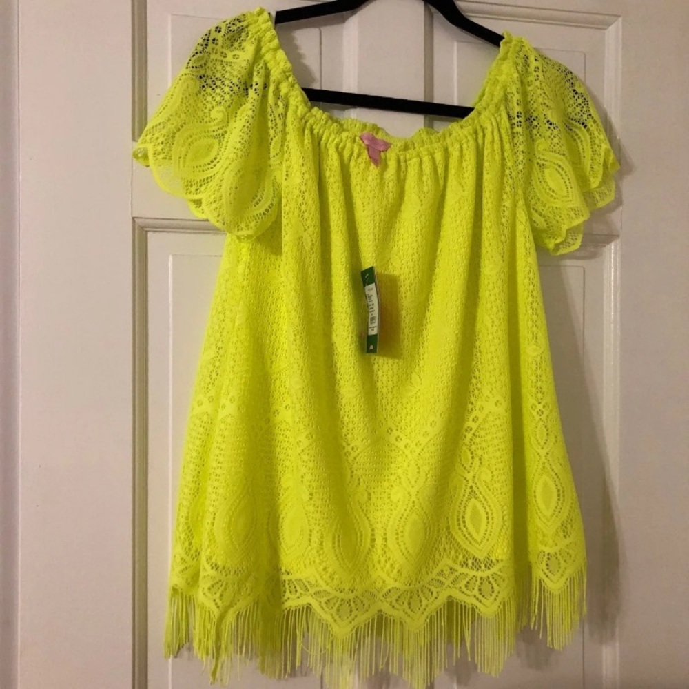 Lilly Pulitzer Beach Bliss Fringe Lace Top